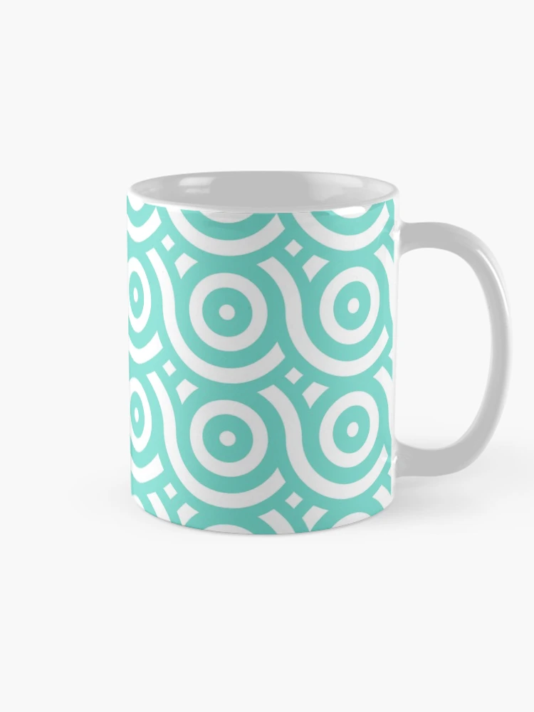 Thumbnail 3 of 6, Coffee Mug, Geometric Pattern: Loop: Poolside designed and sold by Red Wolf.
