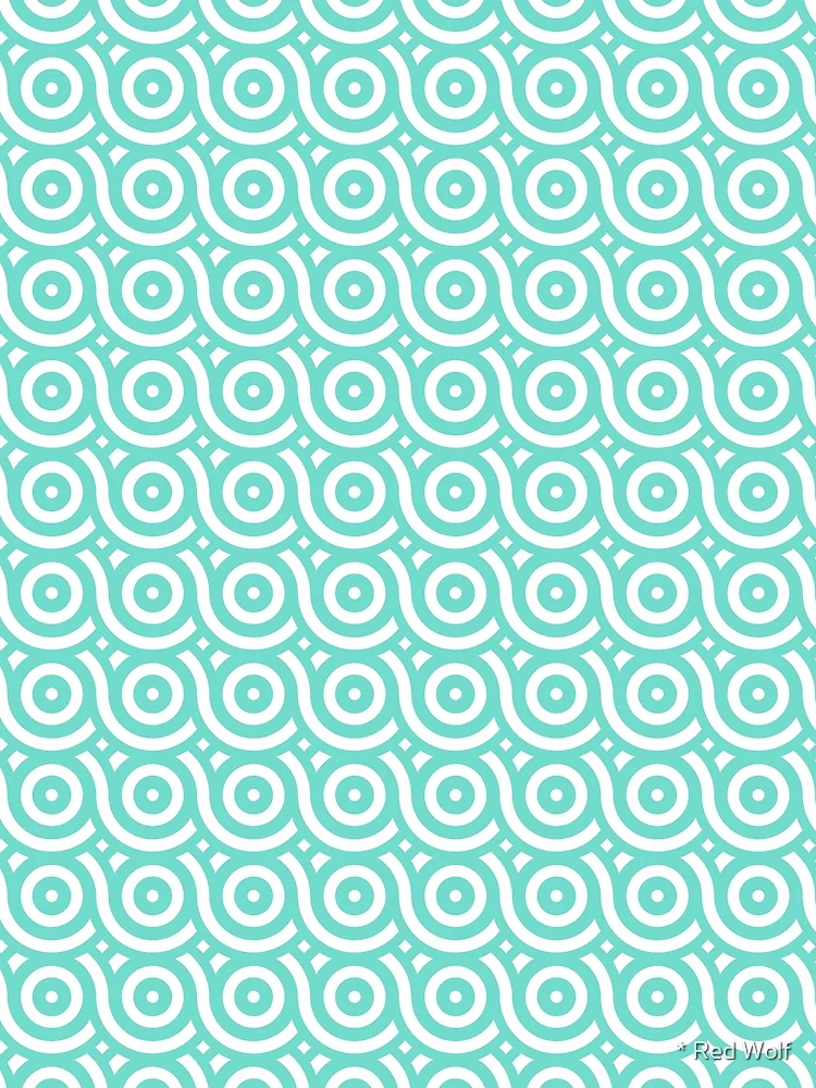 Thumbnail 3 of 3, Scarf, Geometric Pattern: Loop: Poolside designed and sold by Red Wolf.