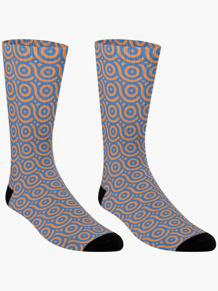 Thumbnail 3 of 5, Socks, Geometric Pattern: Loop: Sunset Dramatica designed and sold by Red Wolf.