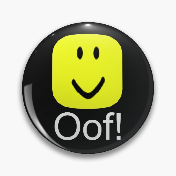 Roblox Oof Noob Big Head Pin By Smoothnoob Redbubble - roblox oof button scratch
