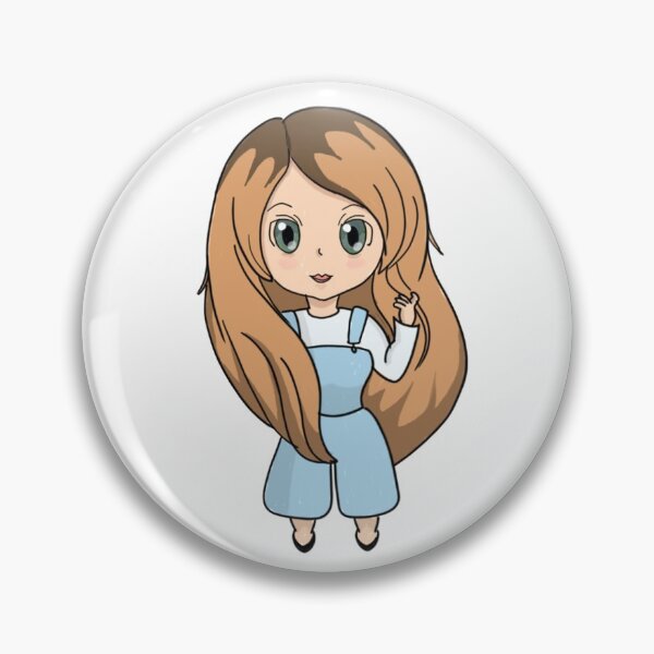 Item preview, Cute chibi girl in blue rompers designed and sold by AP-Style-Loft.