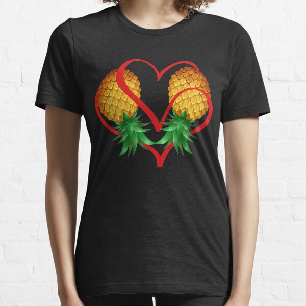 Couple Swinger Upside Down Pineapple with Heart Essential T-Shirt