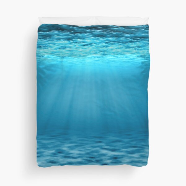 Blue Ocean Underwater Scene Duvet Cover
