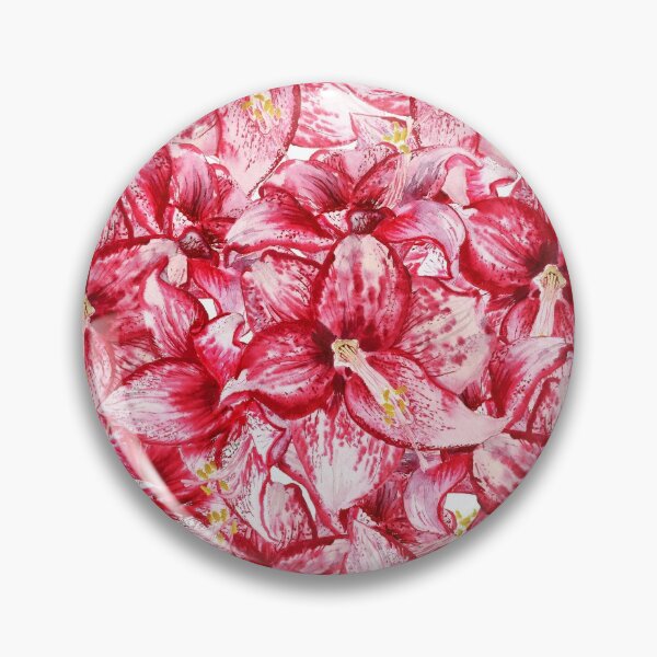 Item preview, Seamless pattern with watercolor image of red flowers of amaryllis designed and sold by Shoshina.