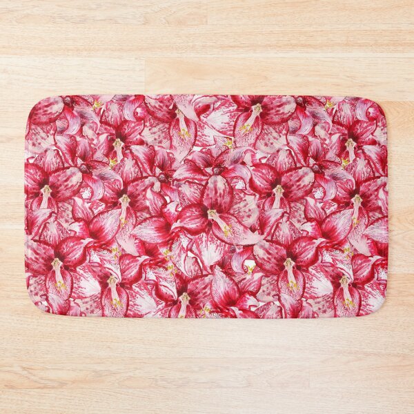 Item preview, Seamless pattern with watercolor image of red flowers of amaryllis designed and sold by Shoshina.