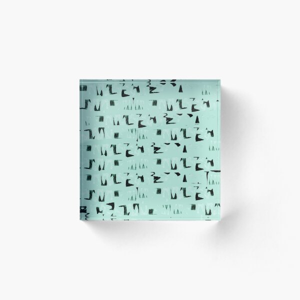 Primitive black and mint symbols Acrylic Block