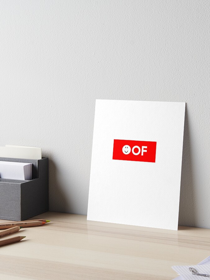 Cardboard Box With Wooden Planks Roblox - roblox oof art board print by amemestore redbubble