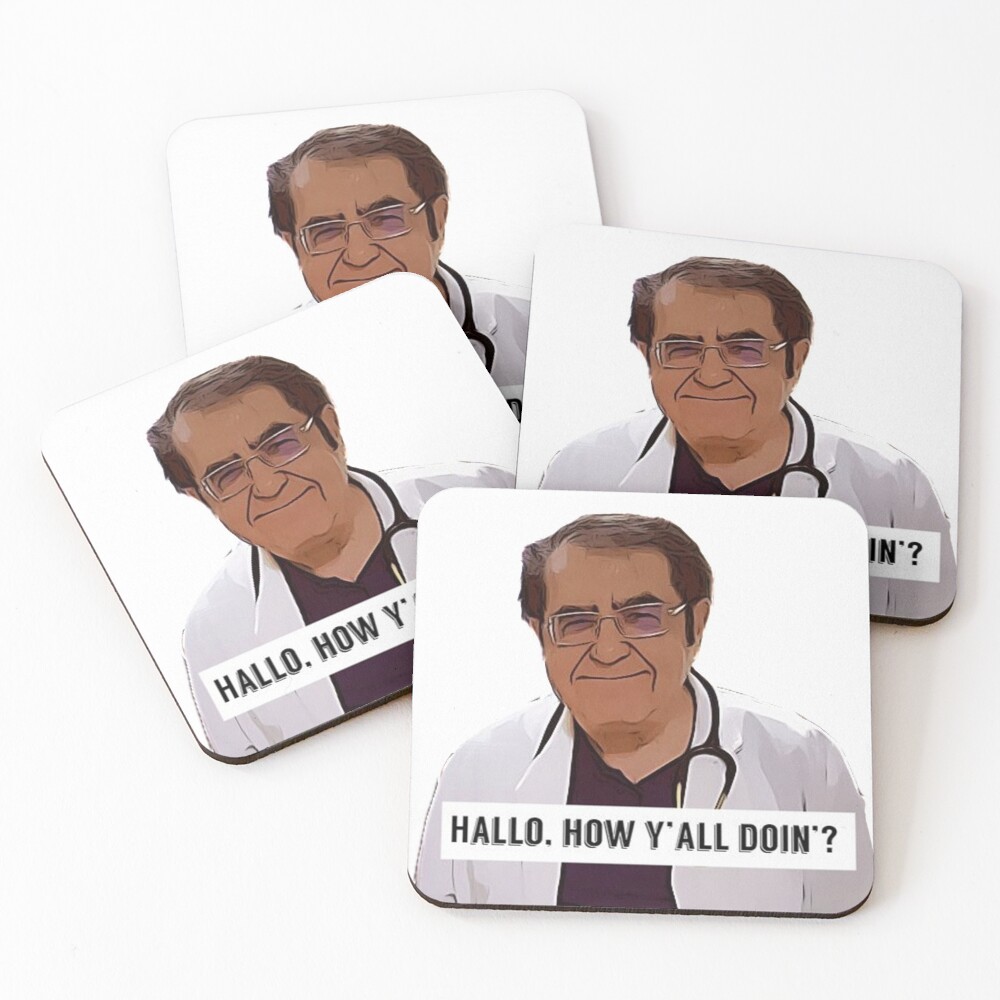 Dr Now - Hallo, how ya all doin, digital artwork Coasters (Set of 4)