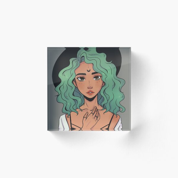 Modern Witch Lady Acrylic Block