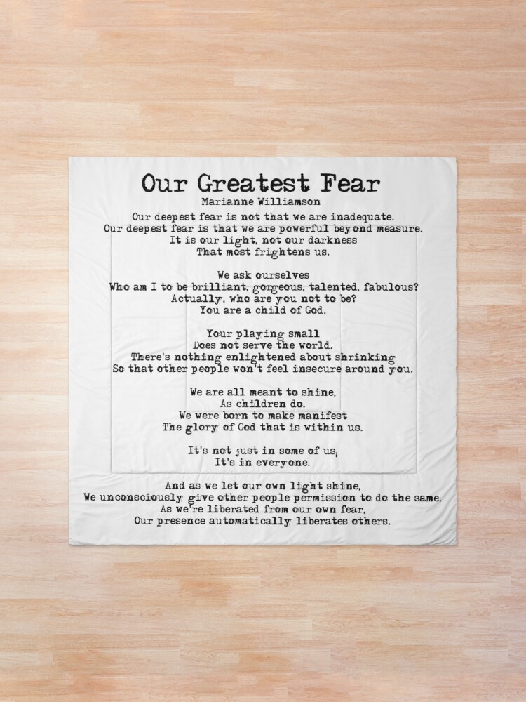 Our Greatest Fear poem Greeting Card for Sale by czerinaart