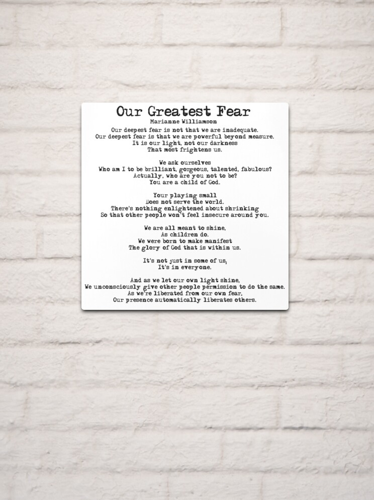 Our Greatest Fear poem Greeting Card for Sale by czerinaart