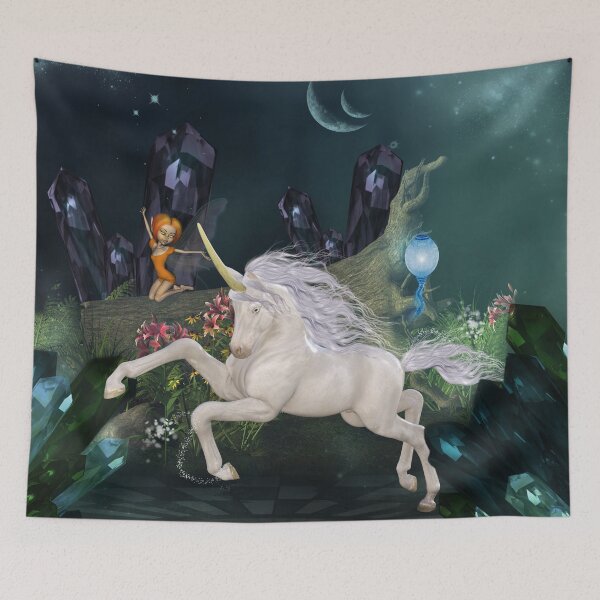 Item preview, Cute little fairy with wonderful unicorn  designed and sold by nicky2342.