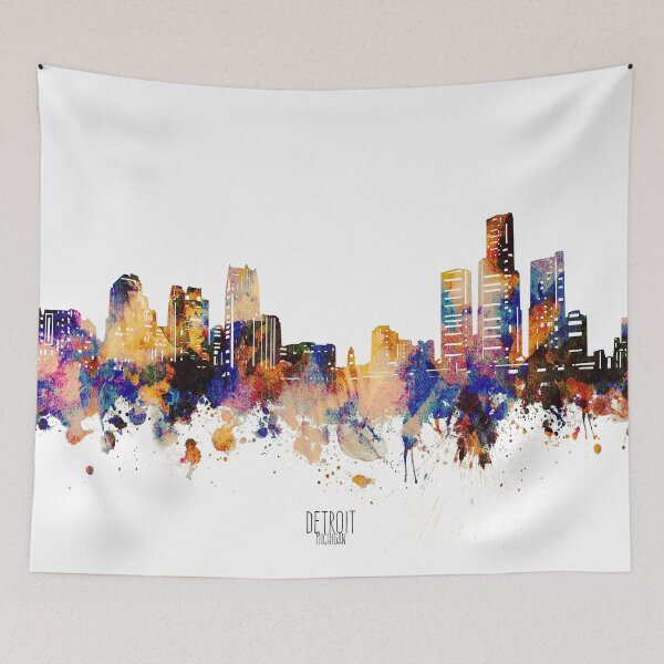 Item preview, detroit skyline designed and sold by BekimART2.