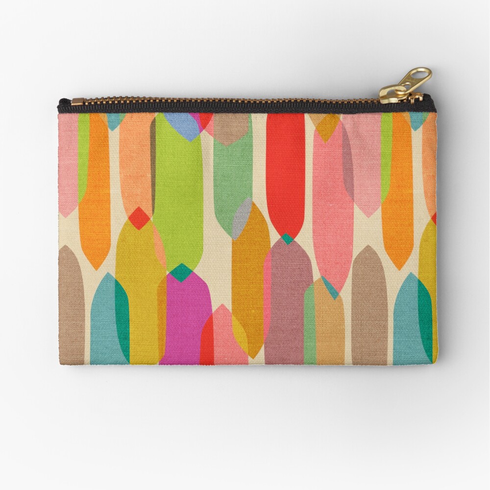 Mid Century Droplets Kaleidoscope Zipper Pouch