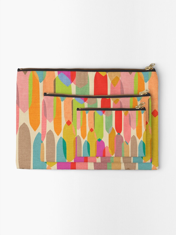 Alternate view of Mid Century Droplets Kaleidoscope Zipper Pouch