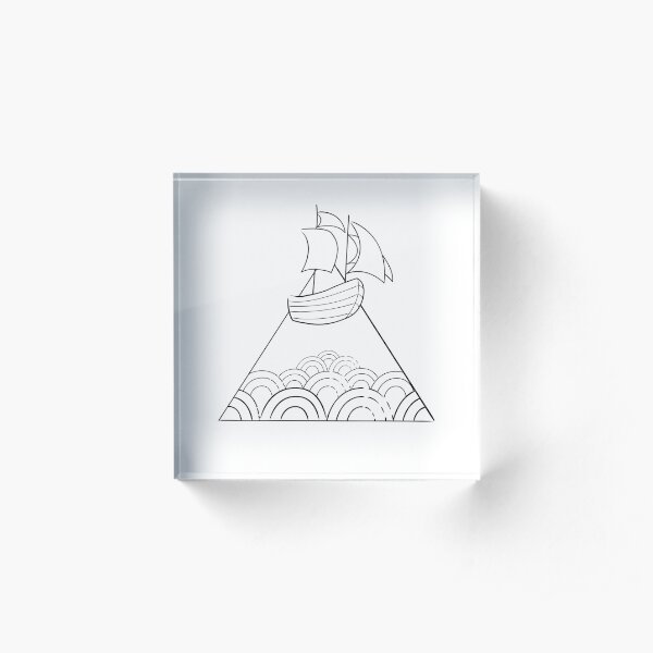 Floating Trade Ship Acrylic Block