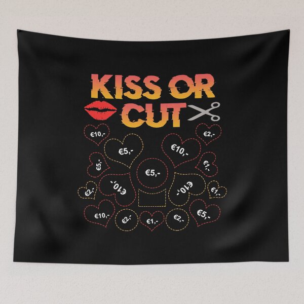 Item preview, kiss or cut bachelorette party wedding gift designed and sold by redshirtz.