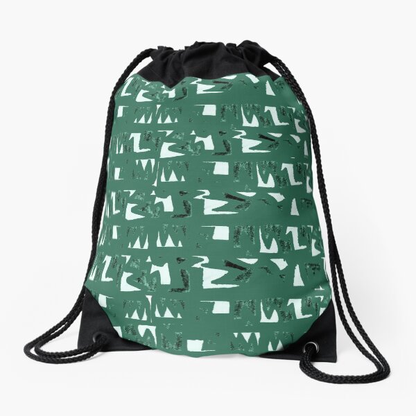 Primitive symbols dark green Drawstring Bag