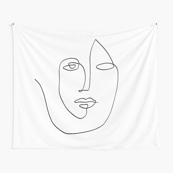 Item preview, Abstract Face - One Line Art designed and sold by TheRedFinch.
