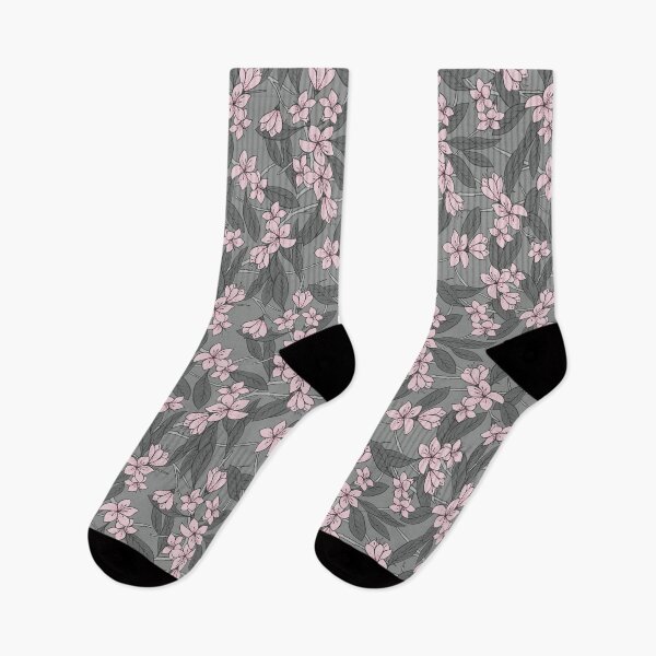 Item preview, Sakura Branch Pattern - Ballet Slipper + Neutral Grey designed and sold by Olooriel.