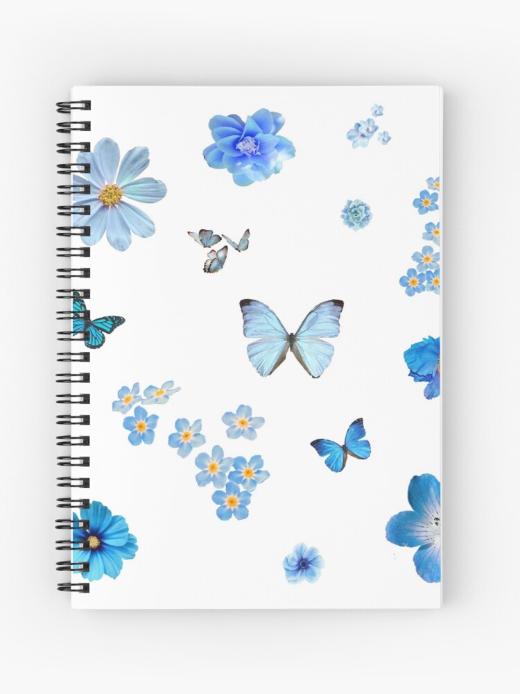 Butterfly Stickers Notebook, Stickers Blue Butterflies