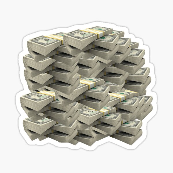 Stack Of Money Sticker for Sale by HicksFan