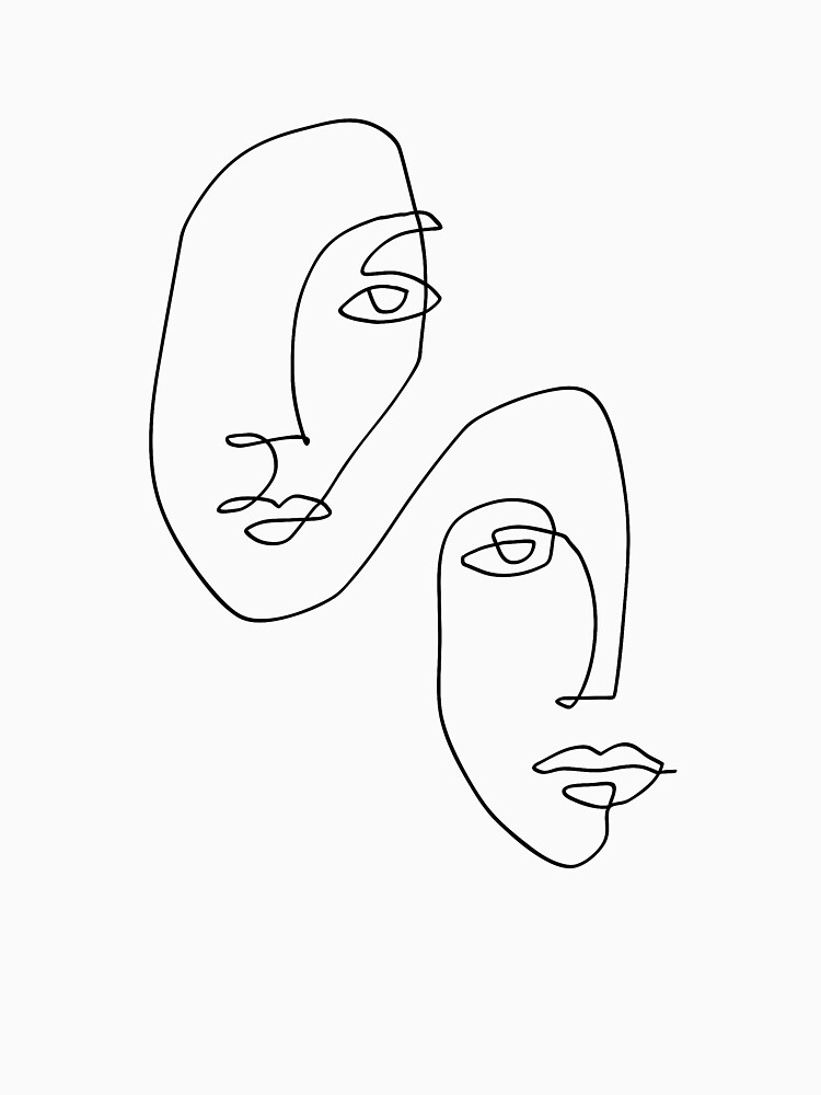Faces - Line Art by TheRedFinch