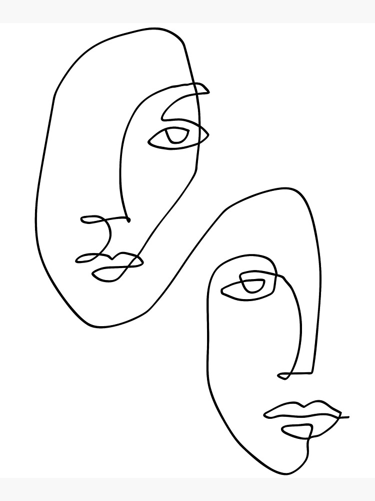 Faces - Line Art by TheRedFinch