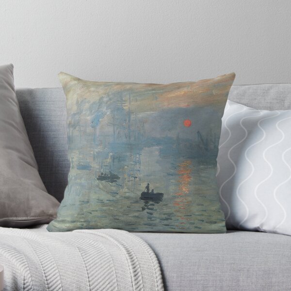 Monet Impression Sunrise Fine Art Throw Pillow