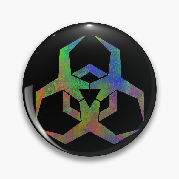 Item preview, Rainbow Rust Futuristic Biohazard Symbol designed and sold by Dator.