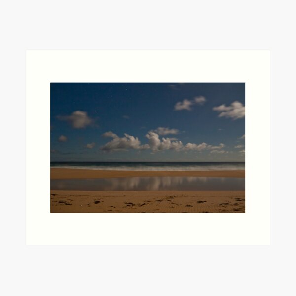Ethel Beach Reflections. Moonlight Art Print