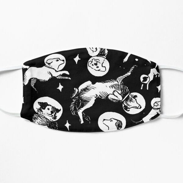 Space dogs (black background) Flat Mask