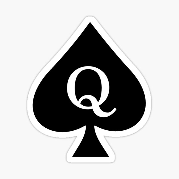 Queen Of Spades Pattern Dark Sticker For Sale By Dominus101 Redbubble