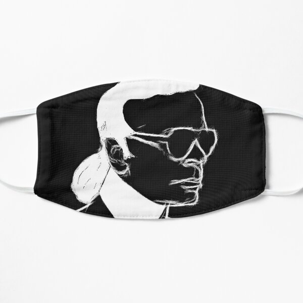 Karl Lagerfeld Black And White Portrait On Shirts Bags And Home Decor Mask