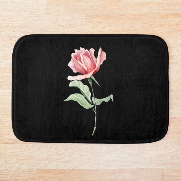 Item preview, Lonly pink watercolor rose on black designed and sold by NataBold.