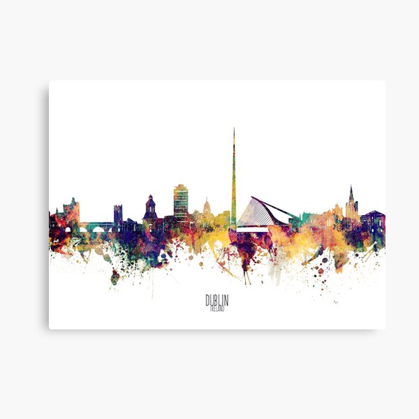 Dublin skyline Print Poster Watercolour Framed Canvas Wall Art city Belgium
