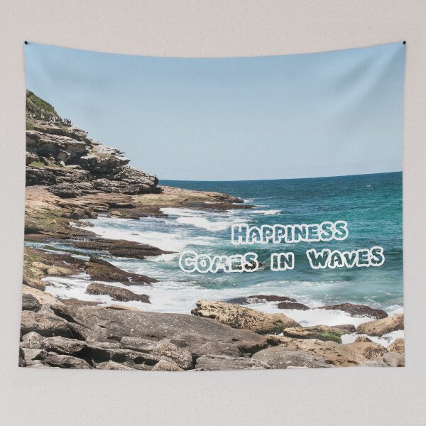 Item preview, Happiness Comes In Waves quote photography  designed and sold by NatashaBalletta.