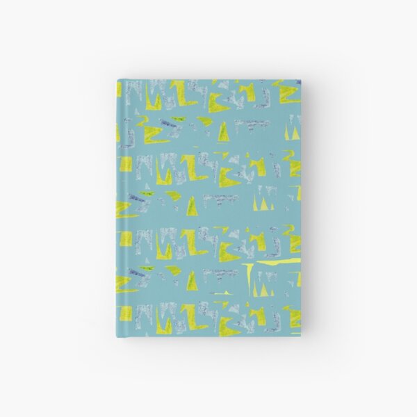 Primitive symbols turquoise and yellow Hardcover Journal