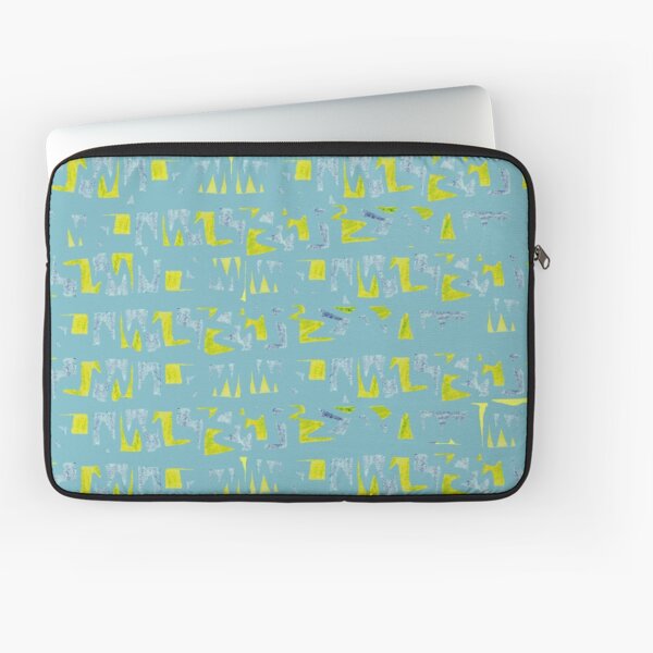 Primitive symbols turquoise and yellow Laptop Sleeve