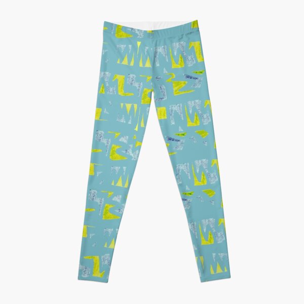 Primitive symbols turquoise and yellow Leggings