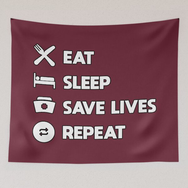 Item preview, Eat Sleep Save Lives Repeat - Nurses & Doctors Apparel designed and sold by LazyMillenial.