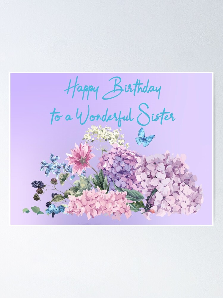 Poster Joyeux Anniversaire Ma Soeur Par Barbny Redbubble