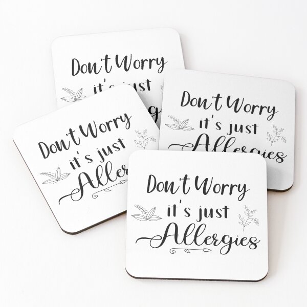 Item preview, Dont Worry Its Just Allergies Black White Doodles designed and sold by Pink Pineapple Works.