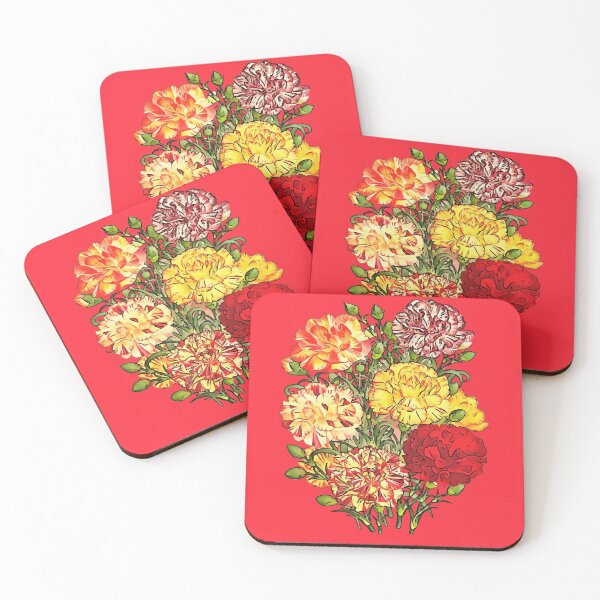 Item preview, Carnations Artistic Floral Bouquet Black Outline Art designed and sold by taiche.