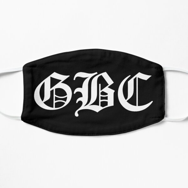 Diseño original del tatuaje de Lil Peep GBC en texto blanco Mascarilla plana
