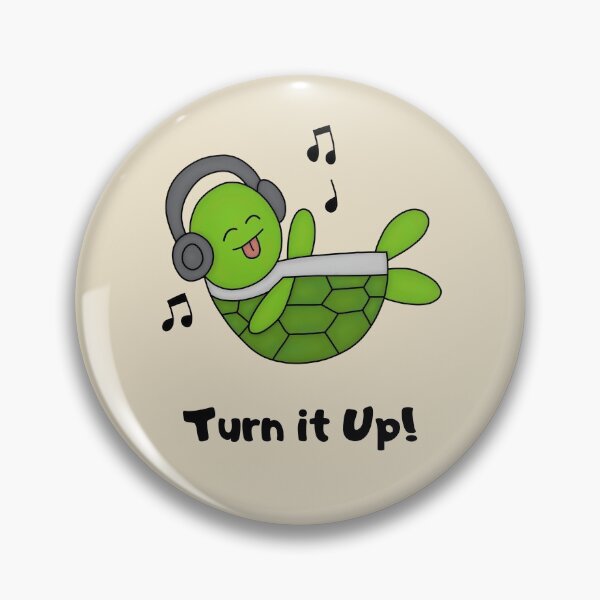 Musical Green Turtle Pin