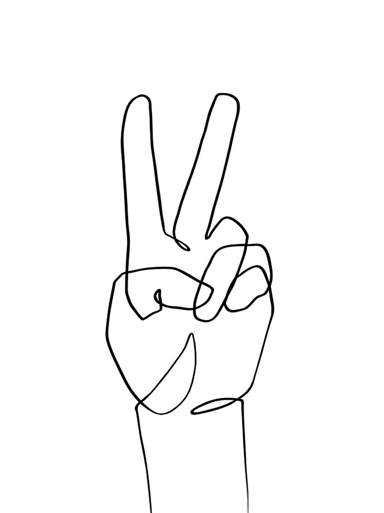 peace sign hand drawing