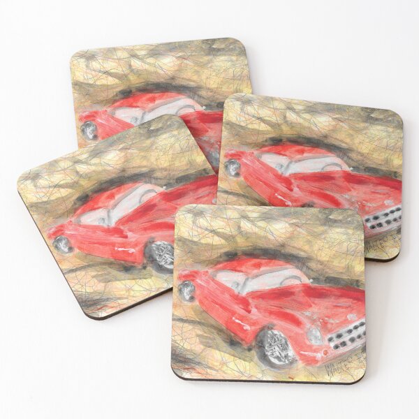 Item preview, Chevrolet corvette 1955 red vintage car designed and sold by walterfest.