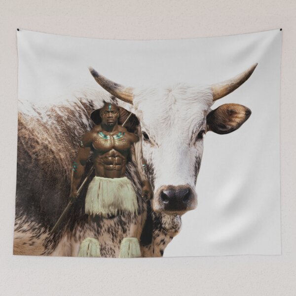 Item preview, nguni ox and the zulu warrior designed and sold by johnnyssandart.