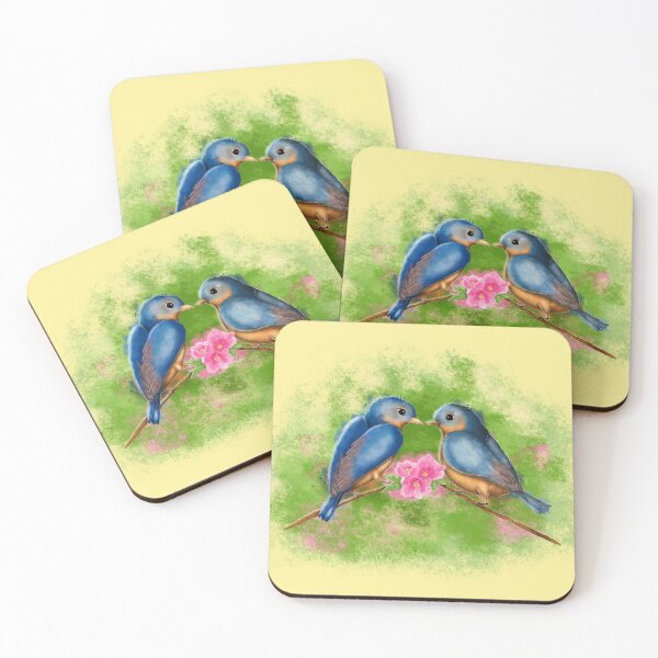Aperçu de l'œuvre oiseaux d'amour et fleurs de fleurs de printemps créée et vendue par studioMoSa.